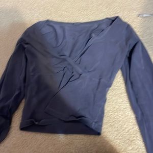 navy brandy melville v neck long sleeve os